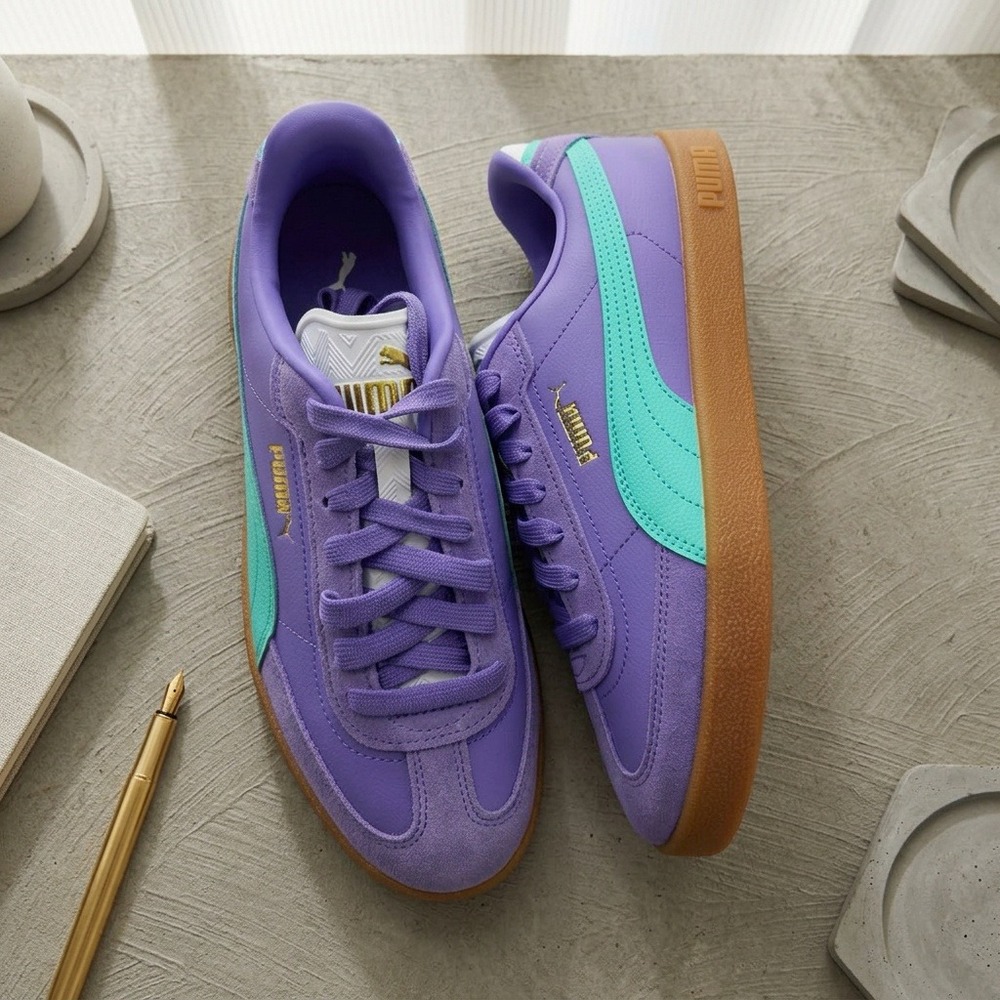 PUMA Club II Era Women SZ 9 Lavender Alert Purple Teal Gum Sole Shoes 401001-11